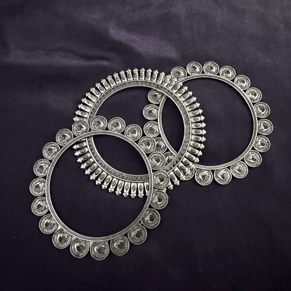 Silvertone Boho Bangles‎